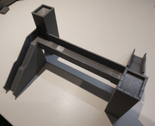 Load image into Gallery viewer, N Gauge Model Railway Station Platform Footbridge with Lifts Stairway Steps