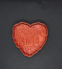 Load image into Gallery viewer, Happy Fathers Day Heart Cookie Cutter 3D Printed Biscuit Stamp Fondant Icing