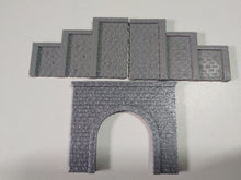 Load image into Gallery viewer, Stonework Railway Tunnel Single Track N Gauge Model Train Portal Retaining Walls
