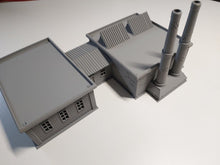 Load image into Gallery viewer, Power Station OO Gauge Model Industrial Building Chimneys and Warehouse Building
