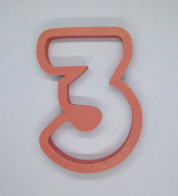 Load image into Gallery viewer, Three 3 Third Birthday Number Cookie Cutter 3DPrinted Biscuit Fondant Icing Cake2