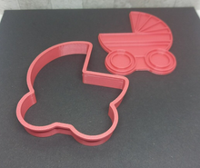 Load image into Gallery viewer, Baby Pram Pushchair Cookie Cutter 3D Printed Biscuit Stamp Fondant Baby Shower