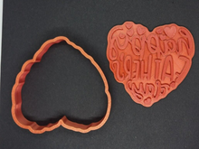 Load image into Gallery viewer, Happy Fathers Day Heart Cookie Cutter 3D Printed Biscuit Stamp Fondant Icing