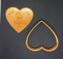 Load image into Gallery viewer, I Love You Mommy Cookie Cutter 3DPrinted Biscuit Stamp Fondant Icing Mothers Day
