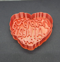 Load image into Gallery viewer, Happy Fathers Day Heart Cookie Cutter 3D Printed Biscuit Stamp Fondant Icing