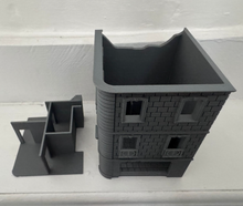 Load image into Gallery viewer, 28mm Destroyed Shop Retail Ruin - Destroyed Wargaming Curved Building Terrain5