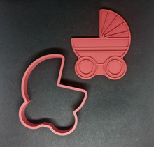 Load image into Gallery viewer, Baby Pram Pushchair Cookie Cutter 3D Printed Biscuit Stamp Fondant Baby Shower