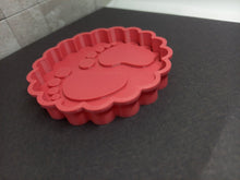 Load image into Gallery viewer, Baby Footprint Circle Cookie Cutter 3D Printed Biscuit Stamp Fondant Baby Shower