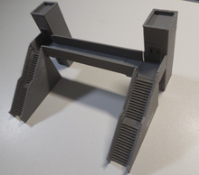 Load image into Gallery viewer, N Gauge Model Railway Station Platform Footbridge with Lifts Stairway Steps