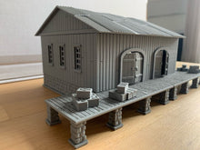 Load image into Gallery viewer, 28mm Railway Warehouse Shipping Building Train Station Building with Platform