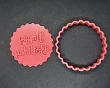 Load image into Gallery viewer, Happy Birthday Circle Cookie Cutter 3D Printed Biscuit Stamp Fondant Icing Cake