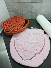 Load image into Gallery viewer, Happy Fathers Day Heart Cookie Cutter 3D Printed Biscuit Stamp Fondant Icing