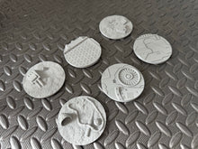 Load image into Gallery viewer, 6 x 70mm Sci-Fi Industrial Round Bases Miniatures - 3d Printed Tabletop Terrain