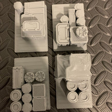 Load image into Gallery viewer, Tycho Starport Cargo Crates Barrels Containers Terrain Scenery  SciFi Wargaming 28mm 3d Printed Props