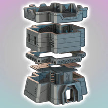 Load image into Gallery viewer, Sci Fi Building Battle Tower Tabletop Terrain Scenery 28mm 32mm 3D Printed