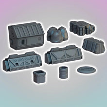 Load image into Gallery viewer, Urban Sci-fi Scatter Terrain Pack 2 - Sci Fi City Terrain 28mm - 32mm 3D Printed