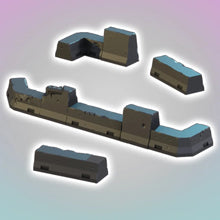 Load image into Gallery viewer, Concrete Barriers x 6 Road Blocks Roadworks Wargaming Scenery Scatter Terrain 28mm