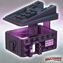 Load image into Gallery viewer, Droid Bar Sci-Fi Building 28mm 3D Printed in Grey Suitable for Cyberpunk & Stargrave