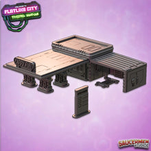 Load image into Gallery viewer, Petrol Gas Fuel Station Garage - Sci-Fi Building 28mm 3D Printed in Grey - Tabletop Gaming
