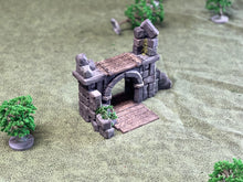 Load image into Gallery viewer, Medieval Castle Platform Archway 28mm Tabletop RPG Wargaming Scenery Terrain