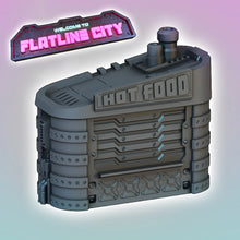 Load image into Gallery viewer, Street Vendor Kiosk - Hot Food Sci Building 28mm 3D Printed Cyberpunk Style