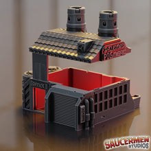 Load image into Gallery viewer, Damaged Sci Fi Pig Meat Factory Warehouse Wargaming Building 28mm Terrain