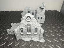 Load image into Gallery viewer, Ruined Church Skirmish Terrain for World War Fantasy Medieval Scenery 20mm 28mm