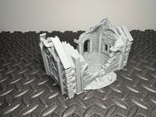 Load image into Gallery viewer, Ruined Hall Skirmish Terrain Fantasy World War Medieval Scenery 20mm 28mm 32mm
