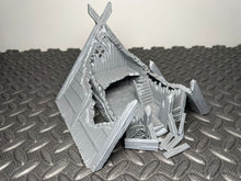Load image into Gallery viewer, 28mm Ruined Viking Hut 1 - Destroyed Buildings Medieval 28mm Wargaming Terrain