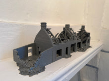 Load image into Gallery viewer, 28mm Ruined Double House Tabletop Terrain Wargaming Buildings Destroyed Street