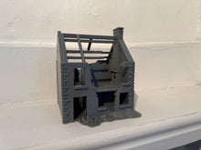 Load image into Gallery viewer, 28mm Ruined Rubble House Tabletop Terrain Wargaming Buildings Destroyed