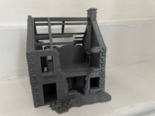 Load image into Gallery viewer, 28mm Ruined Rubble House Tabletop Terrain Wargaming Buildings Destroyed