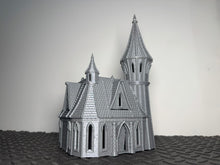 Load image into Gallery viewer, 28mm Elven House 4 3D Printed Fantasy Building Terrain for D&D LOTR Silver Haven