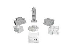 Load image into Gallery viewer, 15mm Desert Village 5 Desert Houses plus 1 x Watch Tower and Fountain - Scatter Terrain