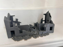 Load image into Gallery viewer, 28mm Ruined Rubble Houses Tabletop Terrain Wargaming WW2 Buildings Destroyed
