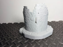 Load image into Gallery viewer, Ruined Castle Turret Medieval Ruins 28mm Tabletop Terrain RPG Wargaming Scenery