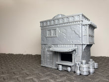 Load image into Gallery viewer, 28mm Arabian Desert Shop Building Spiked Roof – Corsairs Korshadir Tabletop Wargaming Terrain (Copy)