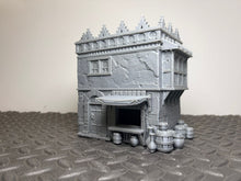 Load image into Gallery viewer, 28mm Arabian Desert Shop Building Spiked Roof – Corsairs Korshadir Tabletop Wargaming Terrain (Copy)