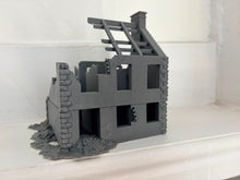 Load image into Gallery viewer, 28mm Ruined Rubble Destroyed House Tabletop Terrain Wargaming Buildings