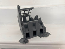 Load image into Gallery viewer, 28mm Ruined Rubble Destroyed House Tabletop Terrain Wargaming Buildings