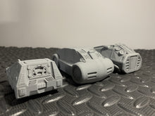 Load image into Gallery viewer, 3 x Grid City Cars for Sci-Fi Skirmish Games Scatter Terrain 28mm 3D Printed