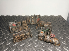 Load image into Gallery viewer, Scrap Barricades Scatter Terrain Pack of 5 Urban Ork Sci Fi Scatter 28mm - 32mm