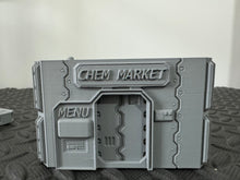 Load image into Gallery viewer, Futuristic Chem Market Shop Sci-Fi 28mm 3D Printed in Grey Cyberpunk Style