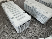 Load image into Gallery viewer, Shipping Container and Sci Fi Cargo Pack of 8 - 28mm - 32mm 3D Printed in Grey