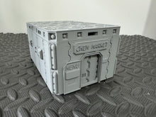 Load image into Gallery viewer, Futuristic Chem Market Shop Sci-Fi 28mm 3D Printed in Grey Cyberpunk Style