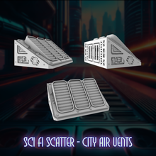 Load image into Gallery viewer, Sci-fi City Air Vents Scatter Terrain - 28mm - 32mm 3D Printed in Grey