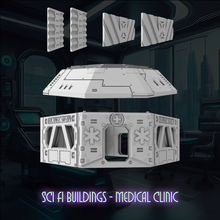 Load image into Gallery viewer, Medical Clinic Sci Fi Building Tabletop Terrain Scenery 28mm 32mm 3D Printed