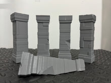 Load image into Gallery viewer, Ancient Stone Columns - Ruined Block Pillars - 28mm 32mm Scatter Terrain