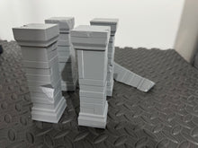 Load image into Gallery viewer, Ancient Stone Columns - Ruined Block Pillars - 28mm 32mm Scatter Terrain