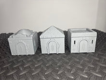 Load image into Gallery viewer, Pack of 3 Small Desert Houses Star Wars Legion Style 28mm Terrain Desert Edge